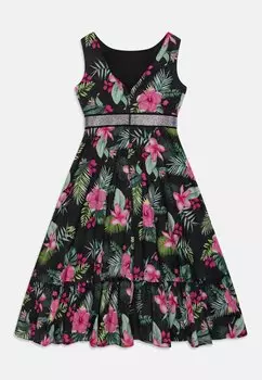 Дневное платье Abito Lungo Jungle Monnalisa, черное