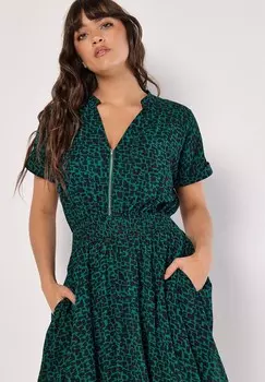 Дневное платье ABSTRACT SQUARES Apricot, зеленый