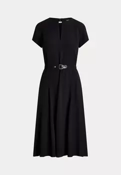 Дневное платье BELTED GEORGETTE DRESS Lauren Ralph Lauren, черный