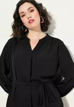 Дневное платье BELTED LONG SLEEVE MIDI Ulla Popken, черный