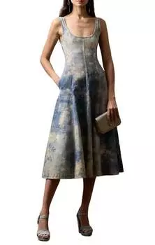 Дневное платье без рукавов Tarian синего цвета Ralph Lauren