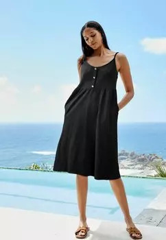 Дневное платье Button Midi Petite Next, черное