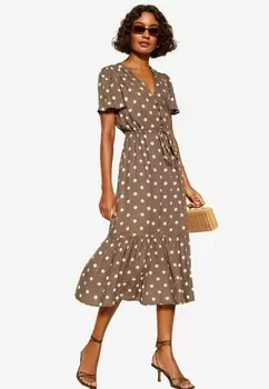 Дневное платье BUTTON THROUGH PUFF SLEEVE REGULAR FIT Friends Like These, коричневый