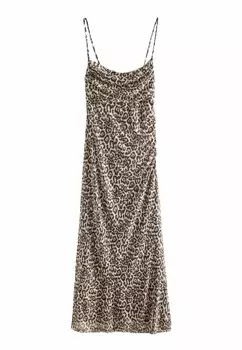 Дневное платье COWL NECK Next, коричневый