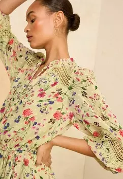 Дневное платье DOBBY 3/4 SLEEVE REGULAR FIT Love & Roses, зеленый