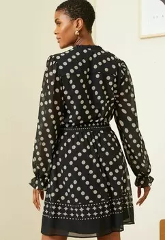 Дневное платье ELASTICATED SLEEVE BELTED REGULAR FIT Love & Roses, черный