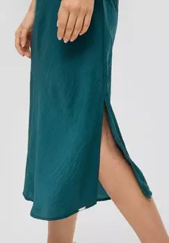 Дневное платье FLIESSENDES MIT SPAGHETTI-TRGERN QS, бирюзовый