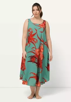 Дневное платье FLORAL MOTIF Ulla Popken, бирюзовый