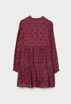 Дневное платье FLOWING EMBROIDERED Stradivarius, Бордо