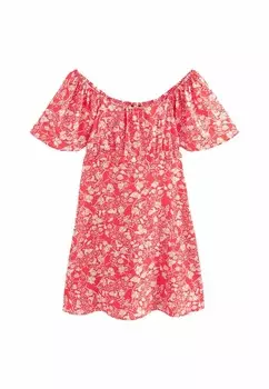 Дневное платье FLUTTER SLEEVE SQUARE NECK REGULAR FIT Next, красный