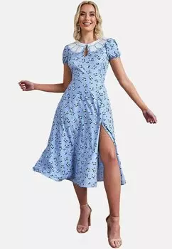 Дневное платье FRONT SPLIT Goddiva, светло-синий