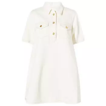 Дневное платье Ganni Heavy Denim Mini Dress, цвет Egret