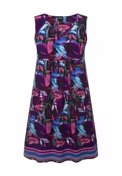 Дневное платье GEOMETRIC FLORAL SLEEVELESS SWING Ulla Popken, мультиколор