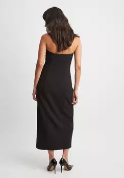 Дневное платье HOCHGESCHLITZTES MIDI MIT KNOPFDETAIL NA-KD, черный