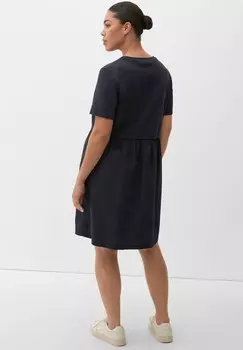 Дневное платье KLEID IM MATERIALMIX Triangle, темно-синий