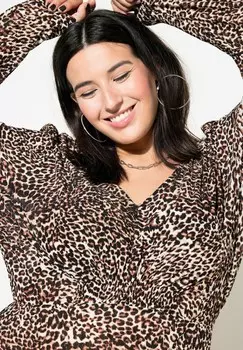 Дневное платье LEOPARD PRINT LONG SLEEVE Studio Untold, светло-коричневый