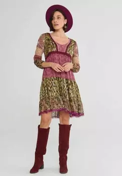 Дневное платье LUXURY PATCHWORK blue shadow, мультиколор