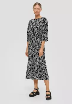 Дневное платье MIDI-MIT PLISSEEFALTEN s.Oliver, черный