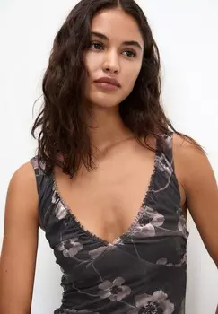 Дневное платье MIDI PULL&BEAR, цвет Mottled Dark Grey