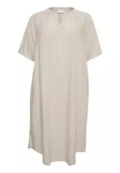 Дневное платье Mille Kaftan Kaffe Curve, меловая полоска из шиншиллы