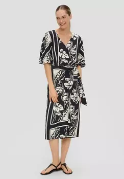 Дневное платье MIT ALL-OVER-PRINT s.Oliver BLACK LABEL, черный