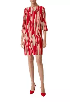 Дневное платье MIT ALLOVER PRINT comma, светло-красный