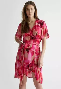 Дневное платье Mit Bltter-Print Liu Jo, фуксия