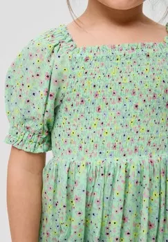 Дневное платье MIT SMOCK-DETAIL s.Oliver, зеленый