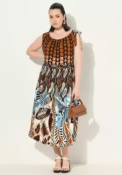 Дневное платье MIXED PRINT SLEEVELESS MIDI Ulla Popken, черный