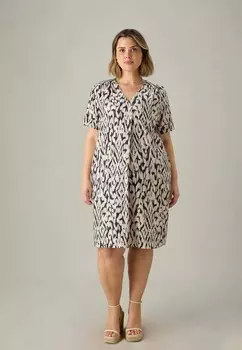 Дневное платье MONO PRINT PLEAT FRONT Live Unlimited London, черный