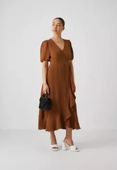 Дневное платье Onlmette Wrap Midi Dress Only, бежевый