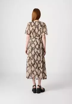 Дневное платье ONLY, черный балийский галстук-краситель Onlelena Life Wrap Midi