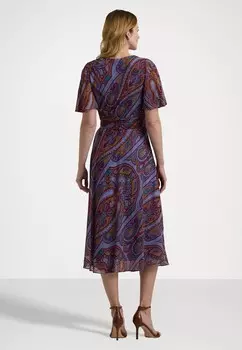 Дневное платье PAISLEY BELTED CRINKLE GEORGETTE DRESS Ralph Lauren, фиолетовый