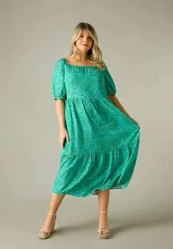 Дневное платье PAISLEY PUFF SLEEVE Live Unlimited London, зеленый