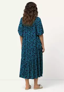 Дневное платье PAISLEY SHORT SLEEVE MIDI Ulla Popken, темно-синий