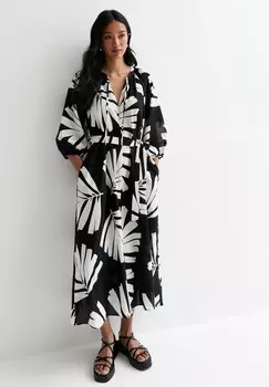 Дневное платье PALM MIDI SMOCK New Look, черный