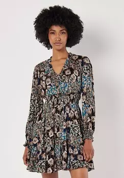 Дневное платье PATCHWORK SHIMMER Apricot, бирюзовый