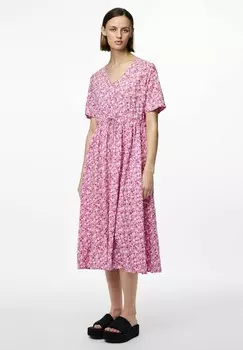 Дневное платье PCTALA STRING TIE MIDI BC Pieces, розовый