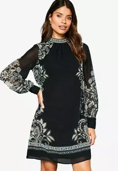 Дневное платье PLACEMENT PRINTED REGULAR FIT Lipsy, черный