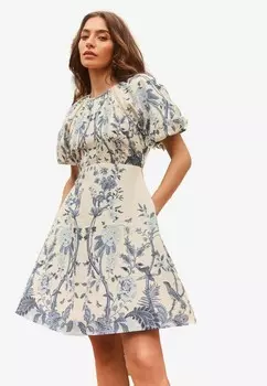 Дневное платье PUFF SLEEVE REGULAR FIT Lipsy, белый