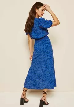 Дневное платье PUFF SLEEVE RUCHED V NECK REGULAR FIT Friends Like These, синий