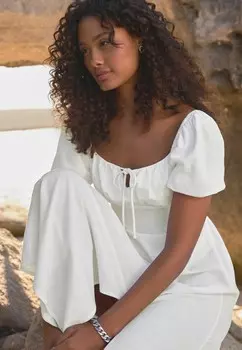 Дневное платье PUFF SLEEVE TALL REGULAR FIT Next, белый