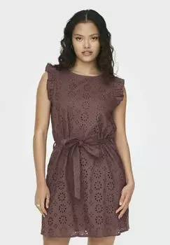 Дневное платье REGULAR CUT ROUND NECK VOLUMINOUS ARM JDY, цвет rose brown