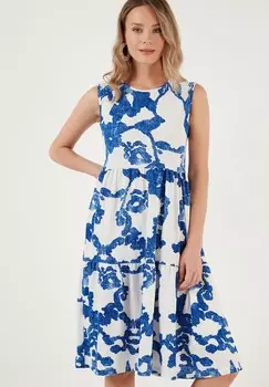 Дневное платье Regular Fit LELA, экрю синий