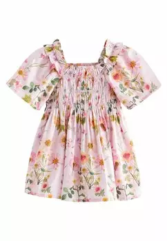 Дневное платье Regular Fit Next, розовое с цветочным принтом