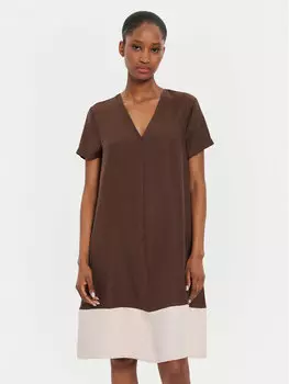 Дневное платье regular fit United Colors Of Benetton, коричневый