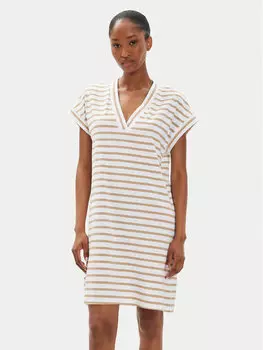 Дневное платье regular fit United Colors Of Benetton, бежевый