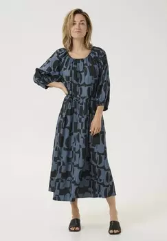 Дневное платье ROUND NECK 3/4 SLEEVES Kaffe, синий