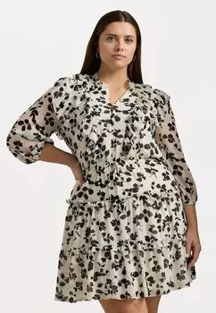 Дневное платье RUBARTEE 3/4 SLEEVE DAY DRESS Lauren Ralph Lauren Woman, черный