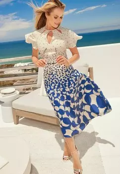 Дневное платье RUCHED FRONT KEYHOLE CUT OUT REGULAR FIT Lipsy, бежевый